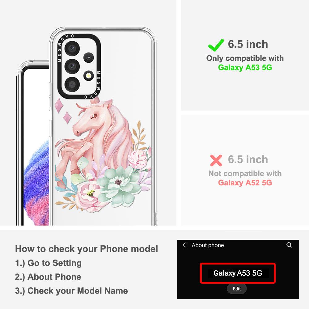 Pastel Flower Unicorn Phone Case - Samsung Galaxy A53 Case - MOSNOVO