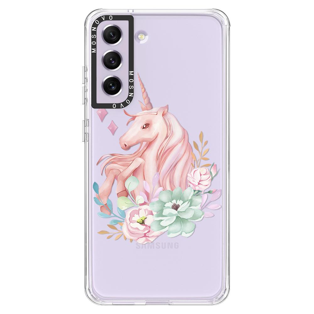 Pastel Flower Unicorn Phone Case - Samsung Galaxy S21 FE Case - MOSNOVO