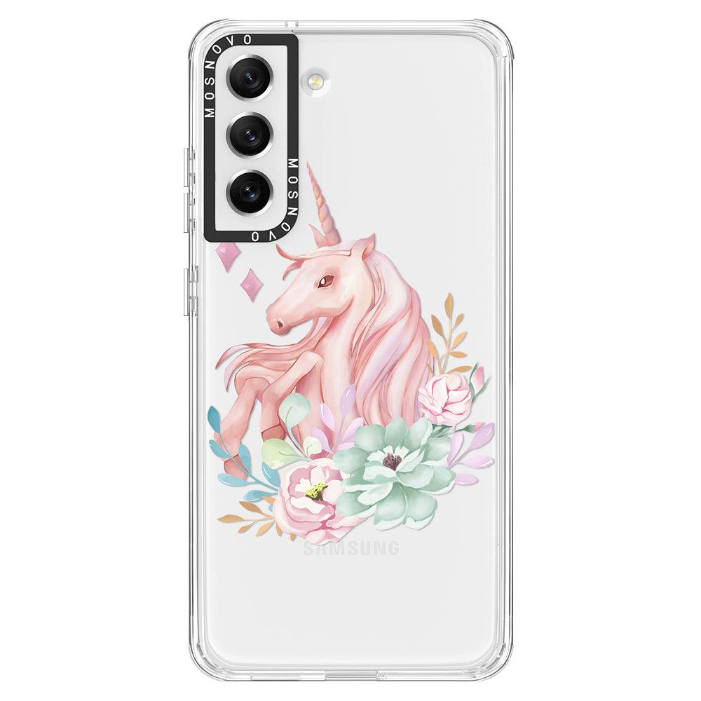 Pastel Flower Unicorn Phone Case - Samsung Galaxy S21 FE Case - MOSNOVO