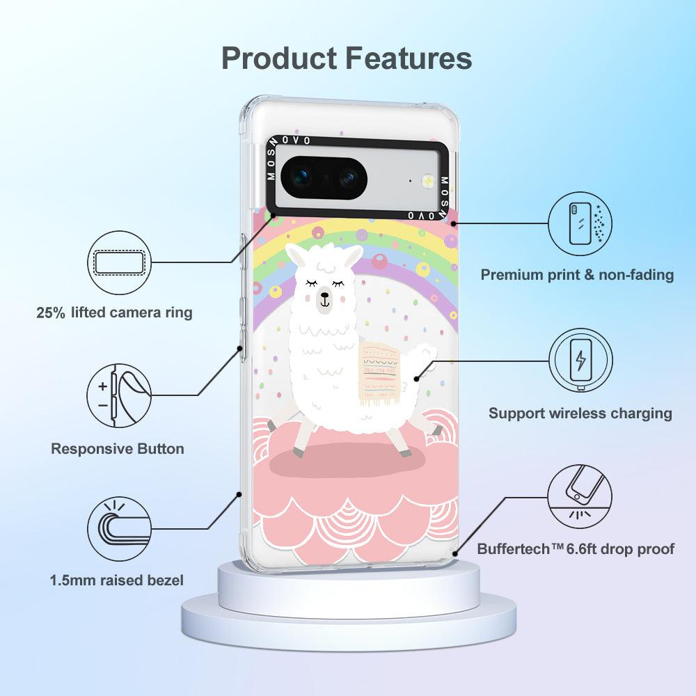 Pastel Rainbow Llama Phone Case - Google Pixel 7 Case - MOSNOVO