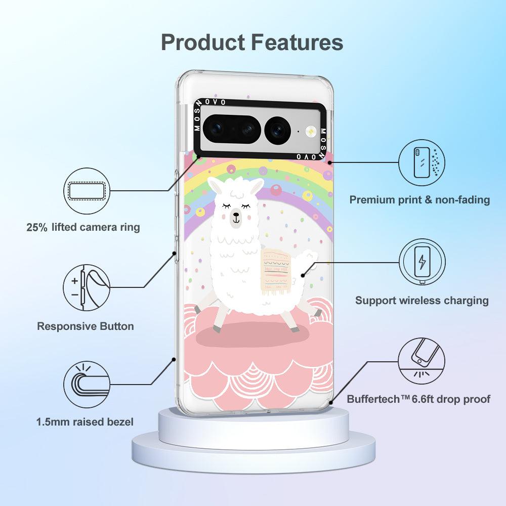 Pastel Rainbow Llama Phone Case - Google Pixel 7 Pro Case - MOSNOVO