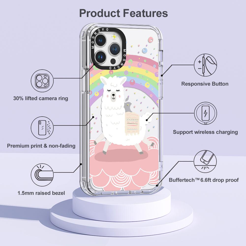 Rainbow Alpaca Phone Case - iPhone 12 Pro Case - MOSNOVO