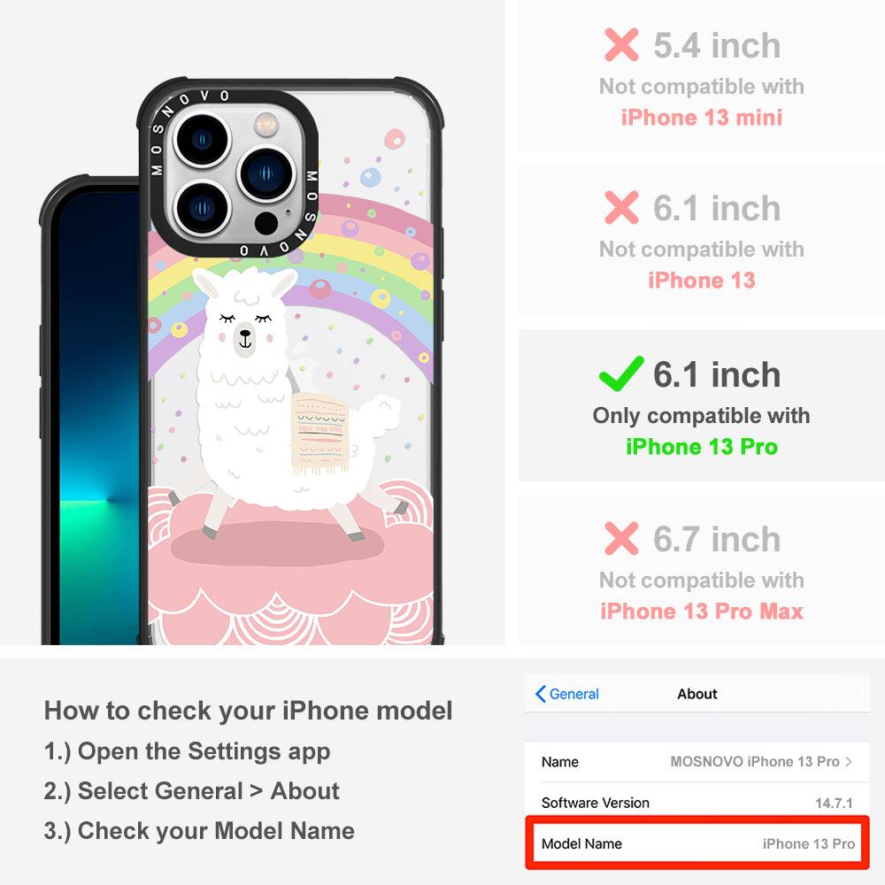 Rainbow Alpaca Phone Case - iPhone 13 Pro Case - MOSNOVO