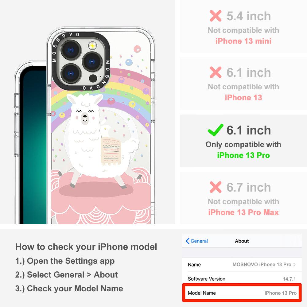 Rainbow Alpaca Phone Case - iPhone 13 Pro Case - MOSNOVO