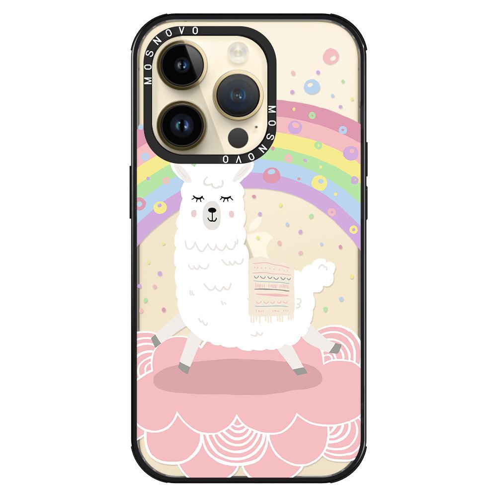 Rainbow Alpaca Phone Case - iPhone 14 Pro Case - MOSNOVO