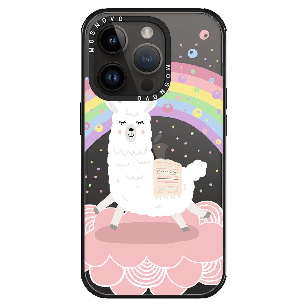 Rainbow Alpaca Phone Case - iPhone 14 Pro Case - MOSNOVO