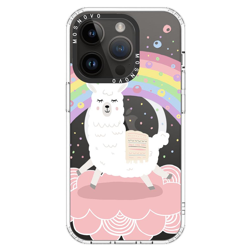 Rainbow Alpaca Phone Case - iPhone 14 Pro Case - MOSNOVO