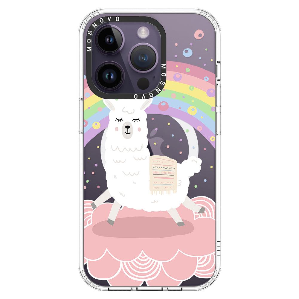 Rainbow Alpaca Phone Case - iPhone 14 Pro Case - MOSNOVO