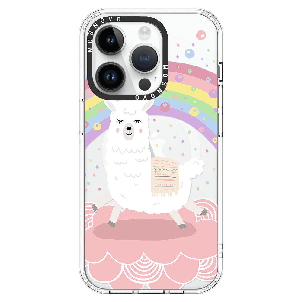 Rainbow Alpaca Phone Case - iPhone 14 Pro Case - MOSNOVO