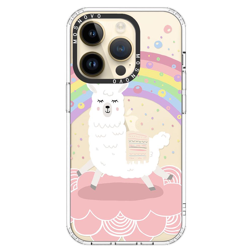 Rainbow Alpaca Phone Case - iPhone 14 Pro Case - MOSNOVO