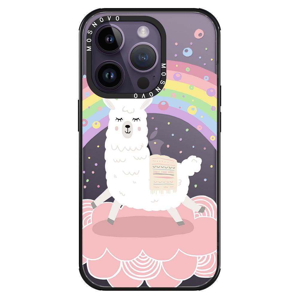 Rainbow Alpaca Phone Case - iPhone 14 Pro Case - MOSNOVO