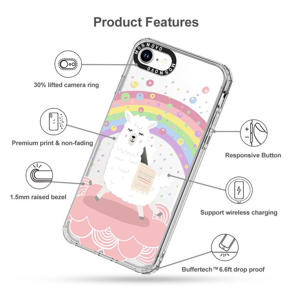 Rainbow Alpaca Phone Case - iPhone SE 2020 Case - MOSNOVO