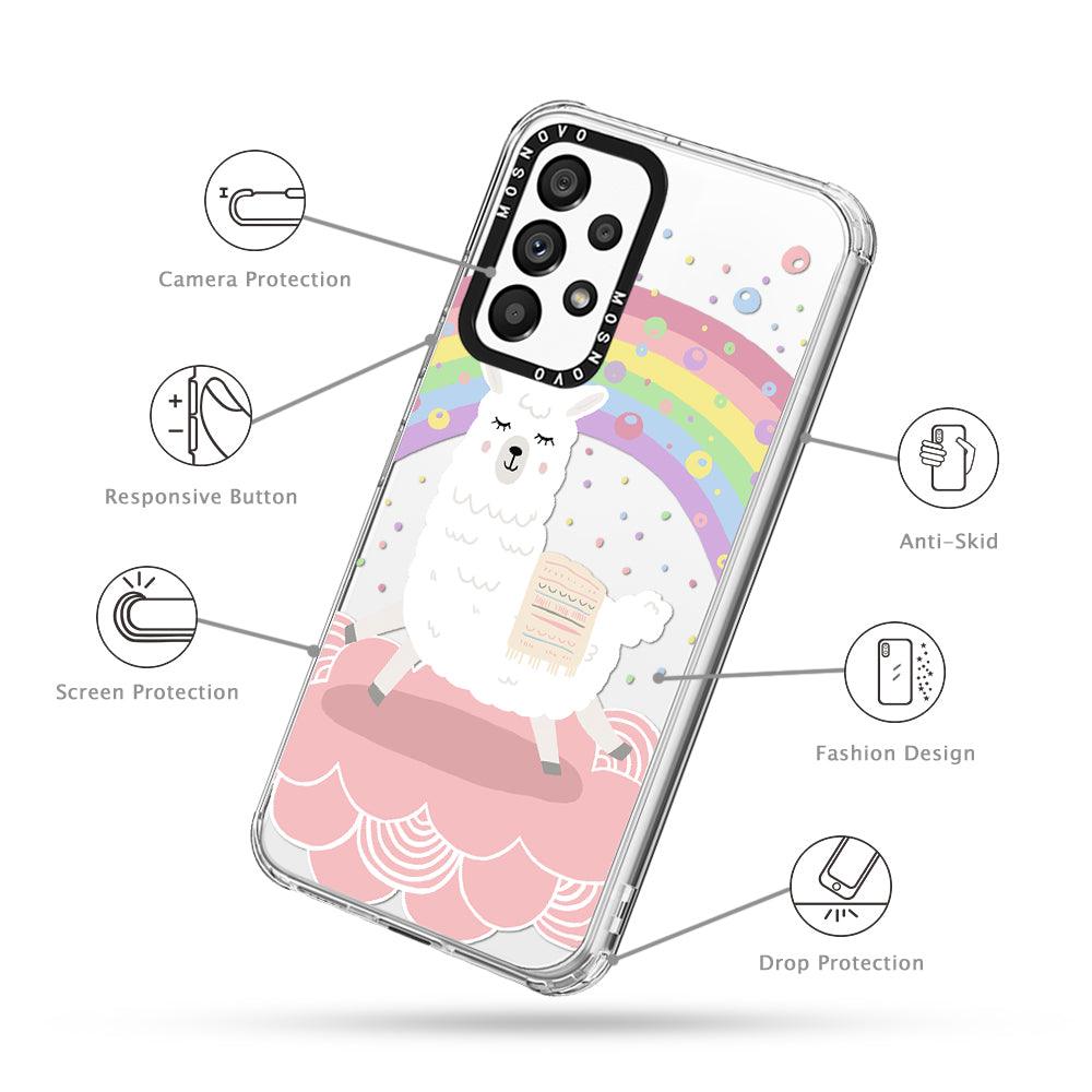 Pastel Rainbow Llama Phone Case - Samsung Galaxy A53 Case - MOSNOVO