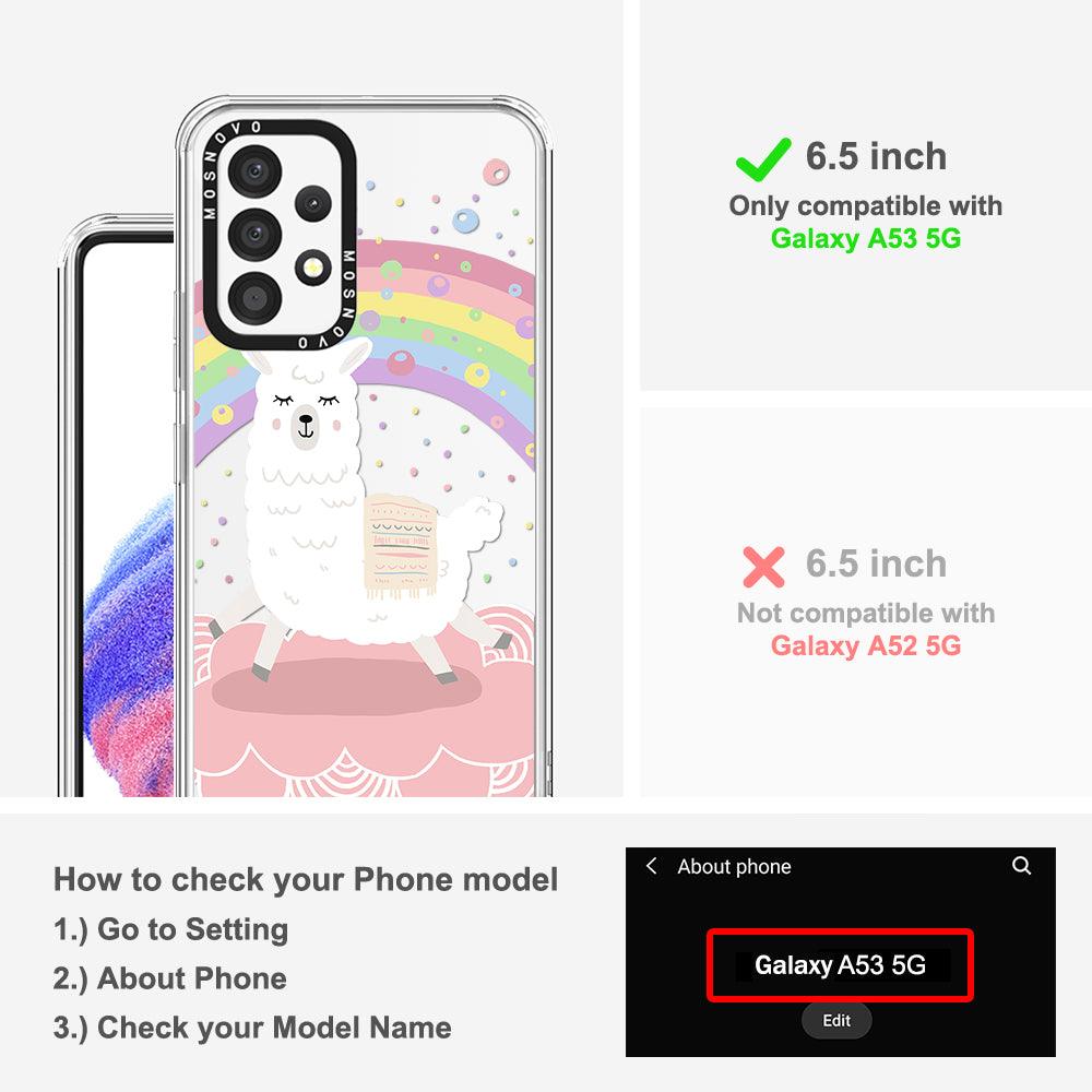 Pastel Rainbow Llama Phone Case - Samsung Galaxy A53 Case - MOSNOVO