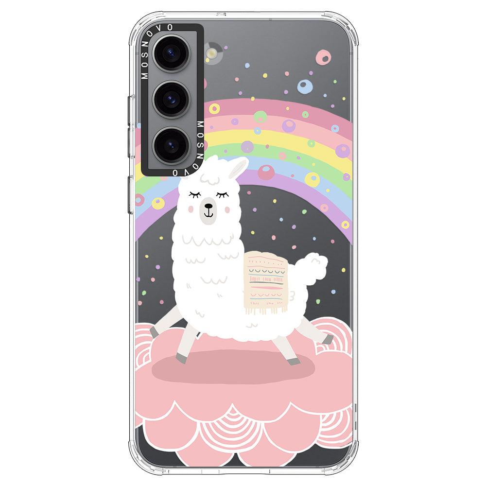 Pastel Rainbow Llama Phone Case - Samsung Galaxy S23 Case - MOSNOVO