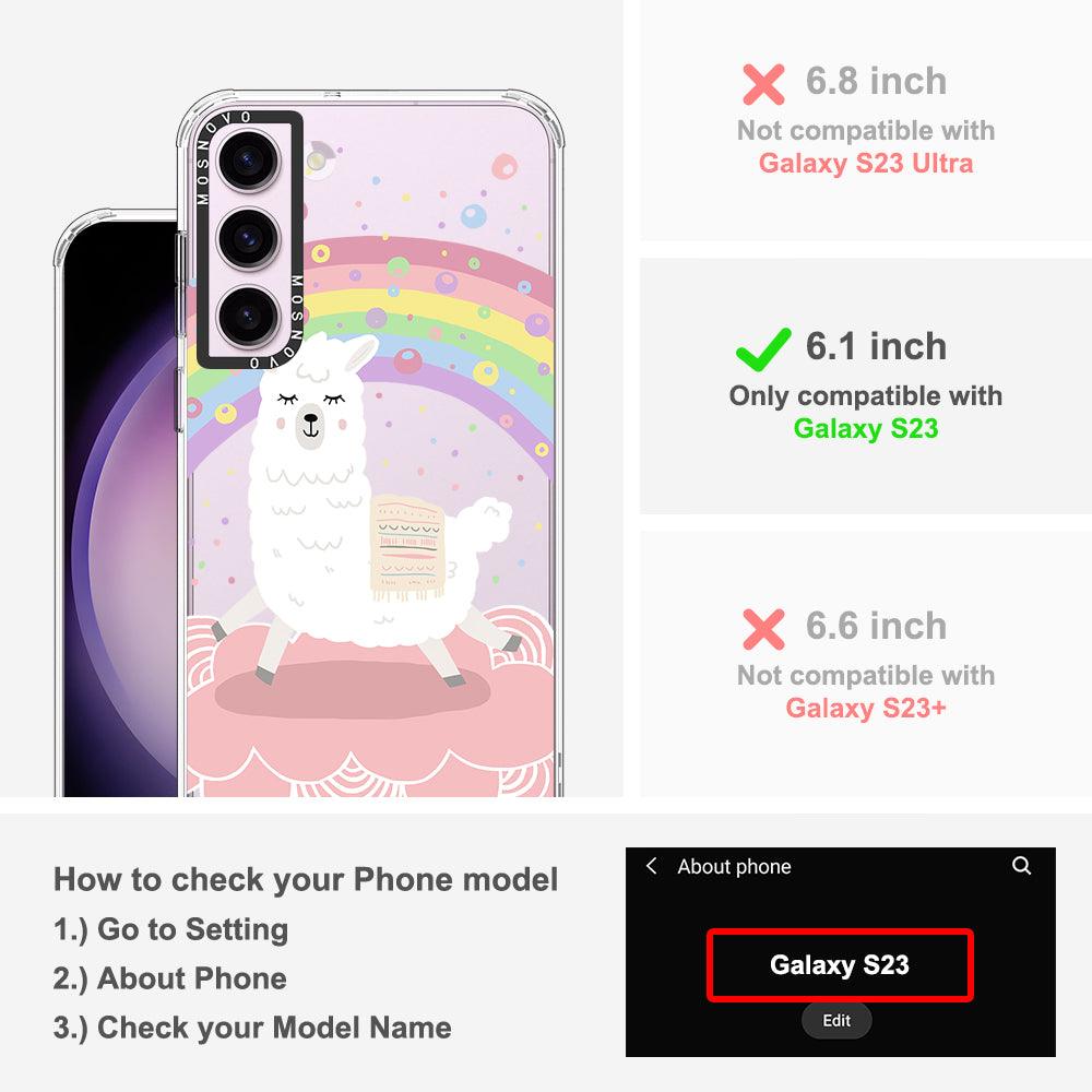 Pastel Rainbow Llama Phone Case - Samsung Galaxy S23 Case - MOSNOVO