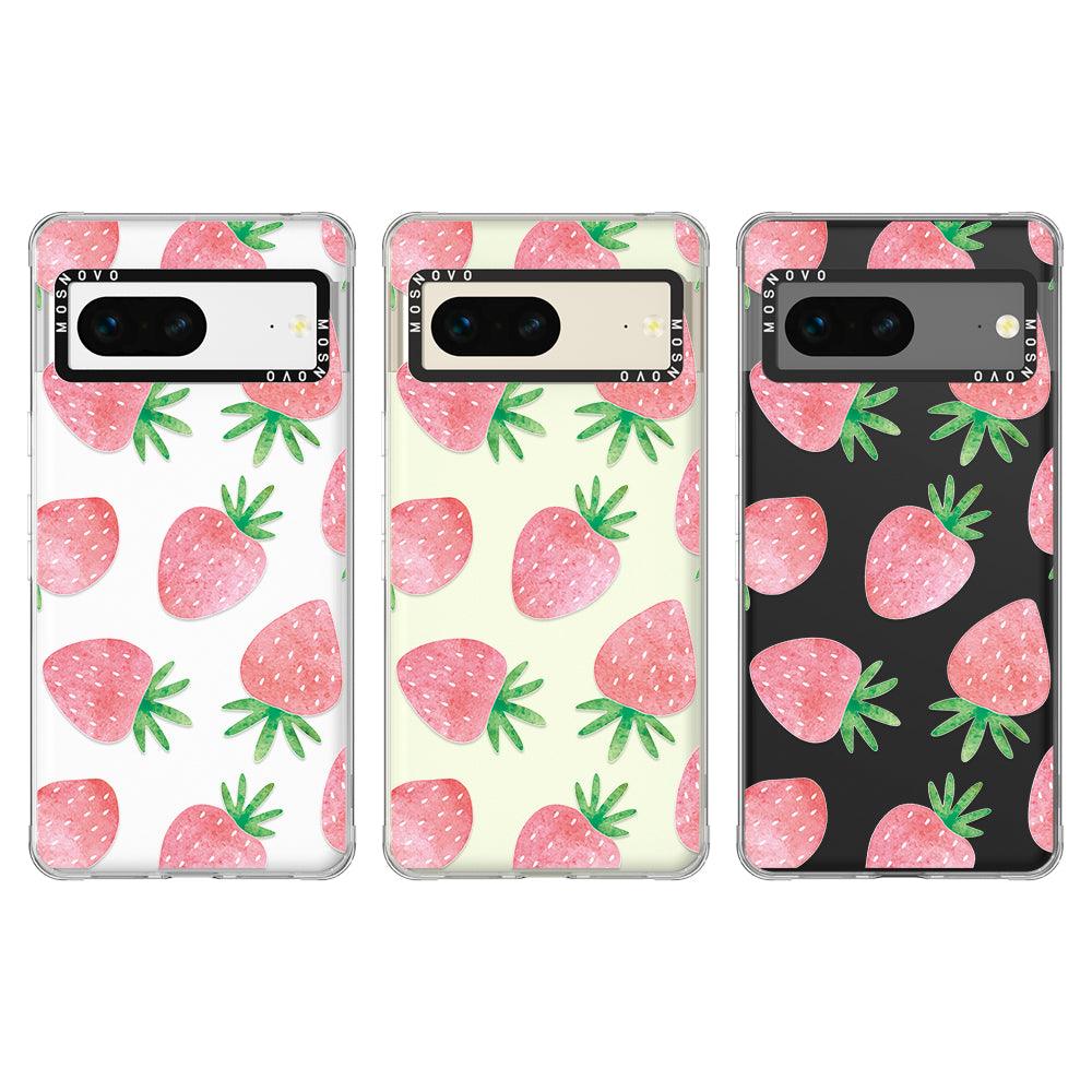 Pastel Strawberry Phone Case - Google Pixel 7 Case - MOSNOVO