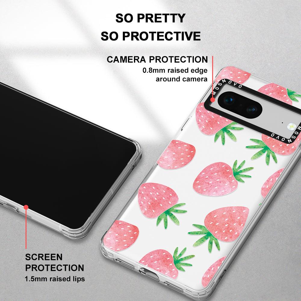 Pastel Strawberry Phone Case - Google Pixel 7 Case - MOSNOVO