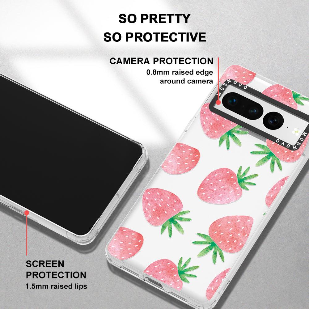 Pastel Strawberry Phone Case - Google Pixel 7 Pro Case - MOSNOVO