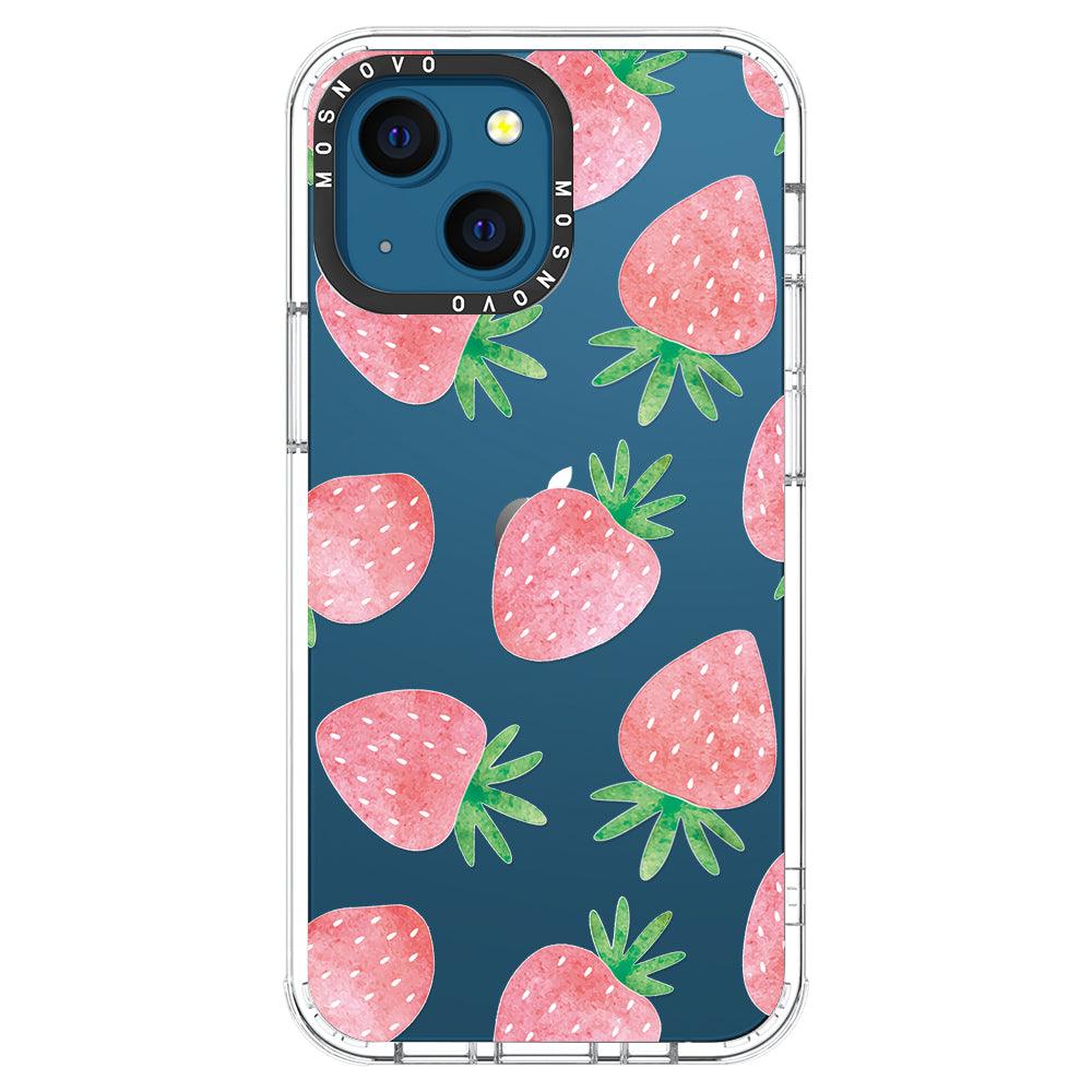 Pastel Strawberry Phone Case - iPhone 13 Mini Case - MOSNOVO