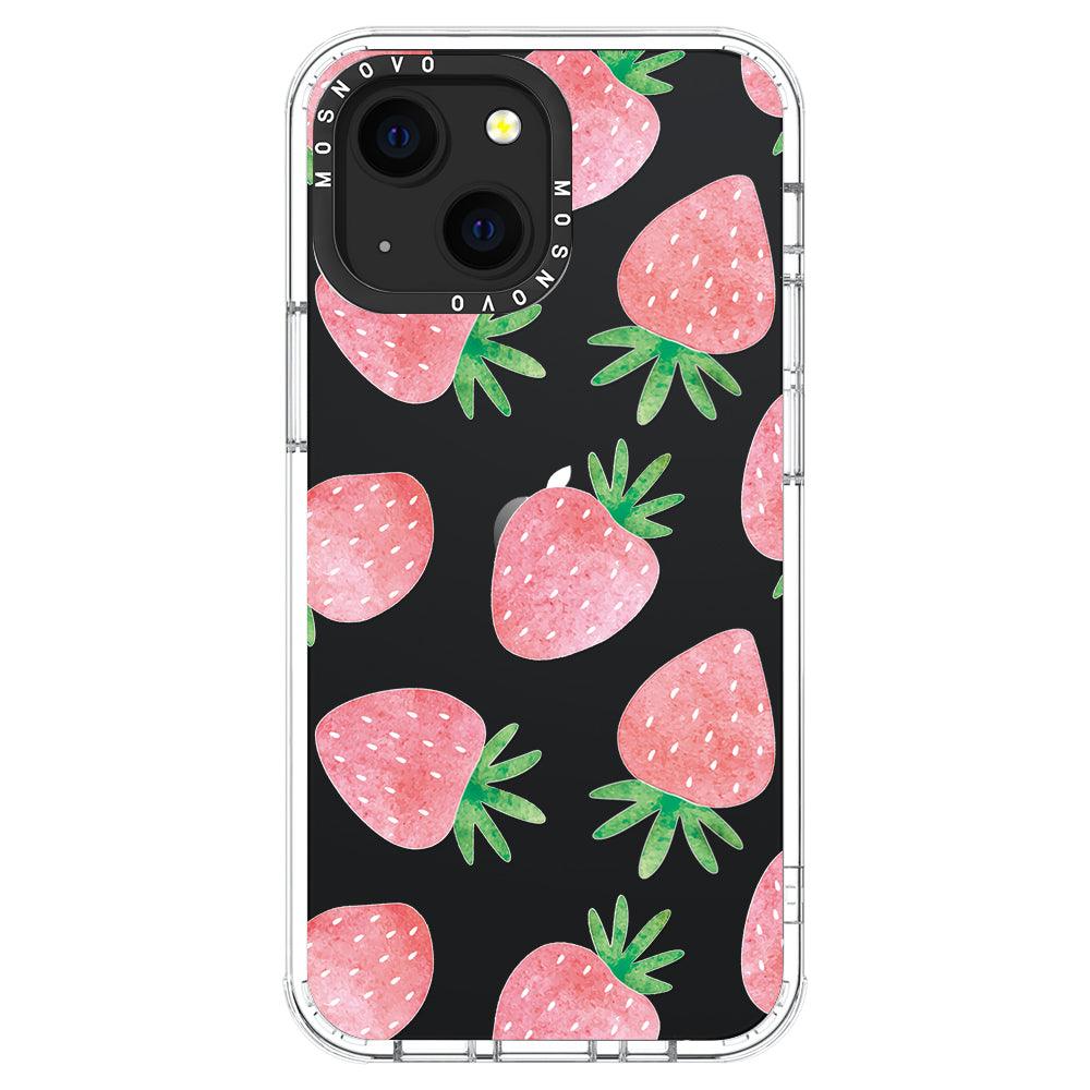 Pastel Strawberry Phone Case - iPhone 13 Mini Case - MOSNOVO