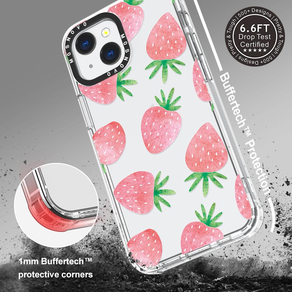 Pastel Strawberry Phone Case - iPhone 13 Mini Case - MOSNOVO