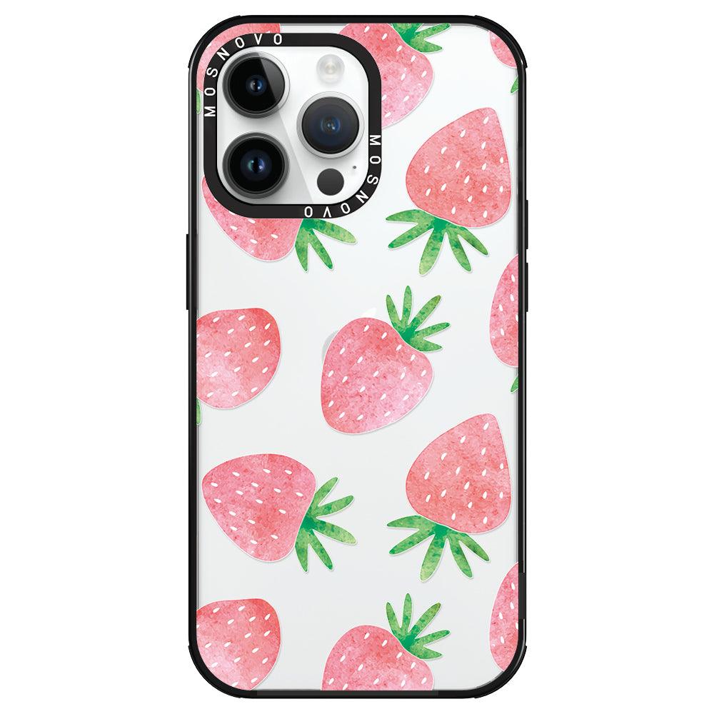 Pastel Strawberry Phone Case - iPhone 14 Pro Max Case - MOSNOVO