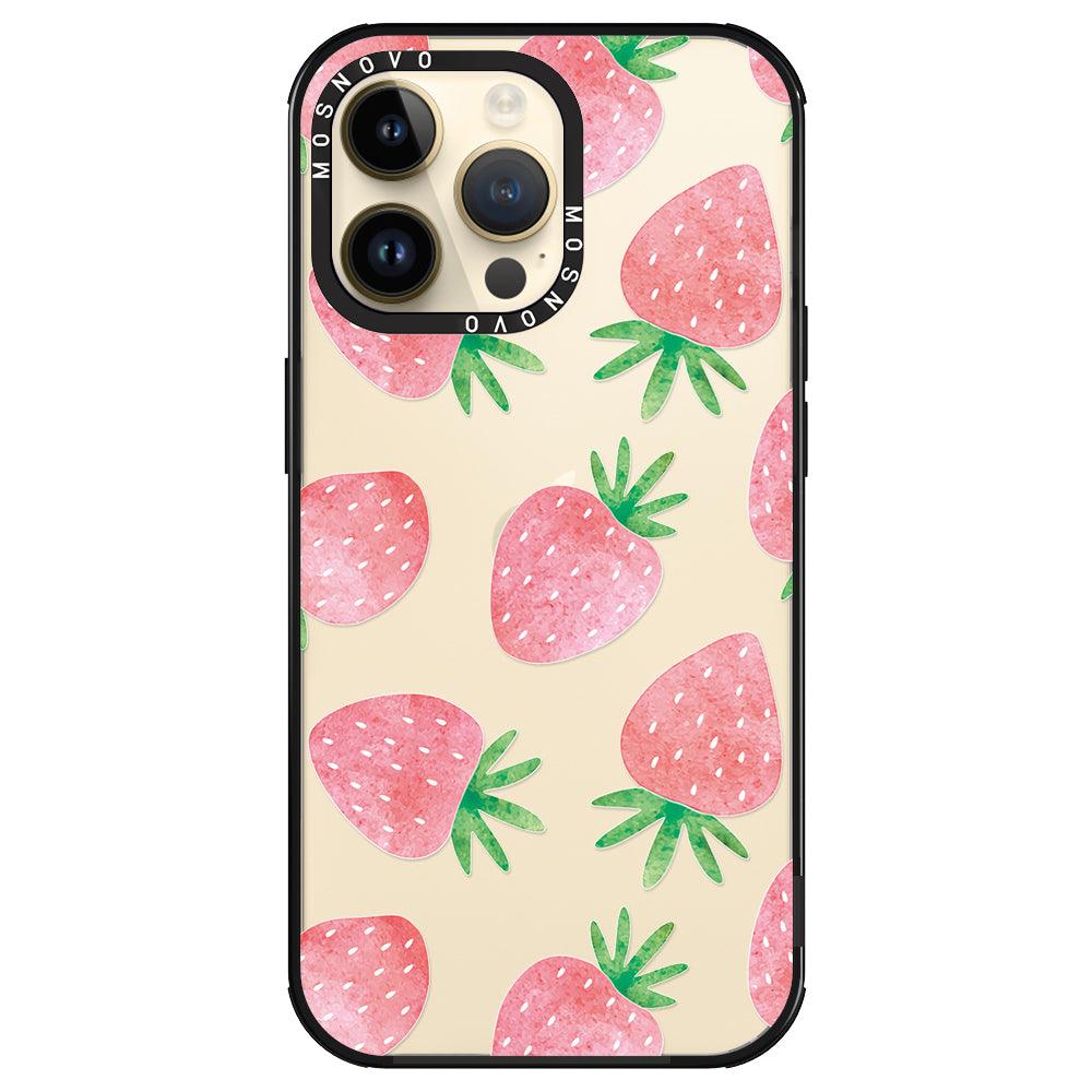 Pastel Strawberry Phone Case - iPhone 14 Pro Max Case - MOSNOVO