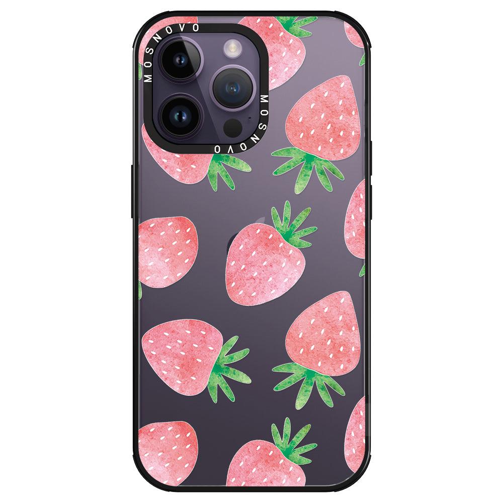 Pastel Strawberry Phone Case - iPhone 14 Pro Max Case - MOSNOVO