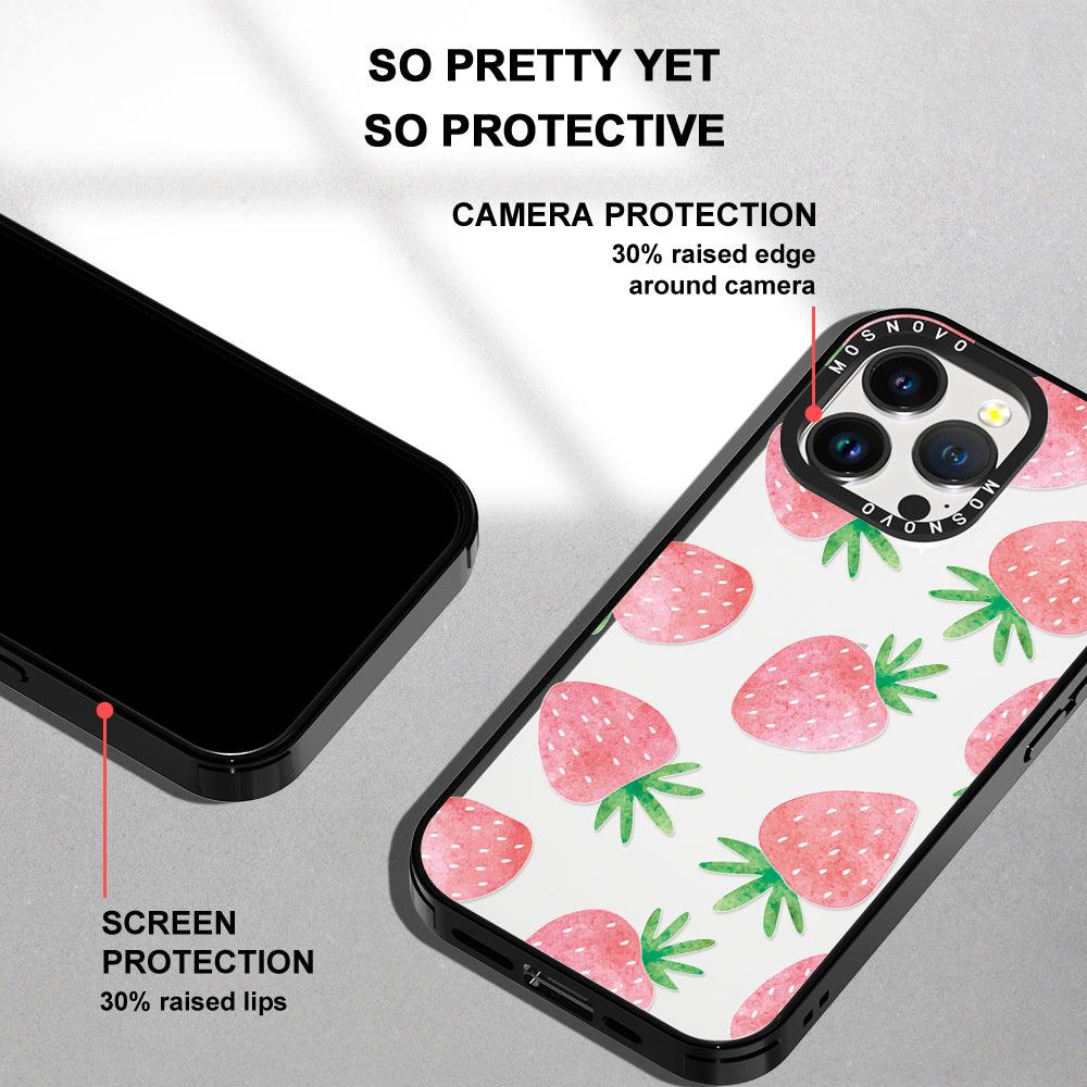 Pastel Strawberry Phone Case - iPhone 14 Pro Max Case - MOSNOVO