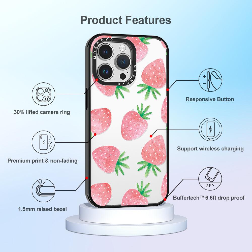 Pastel Strawberry Phone Case - iPhone 14 Pro Max Case - MOSNOVO