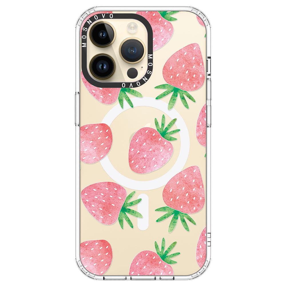 Pastel Strawberry Phone Case - iPhone 14 Pro Max Case - MOSNOVO