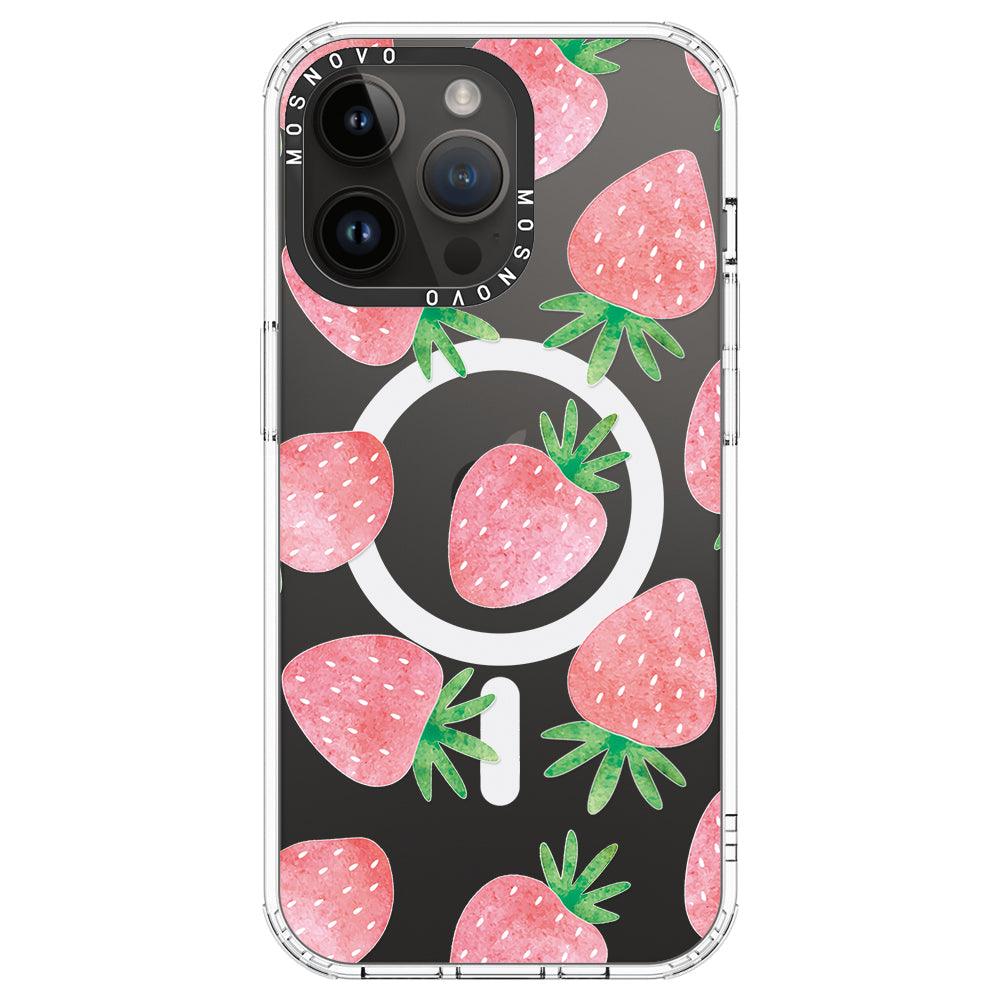 Pastel Strawberry Phone Case - iPhone 14 Pro Max Case - MOSNOVO