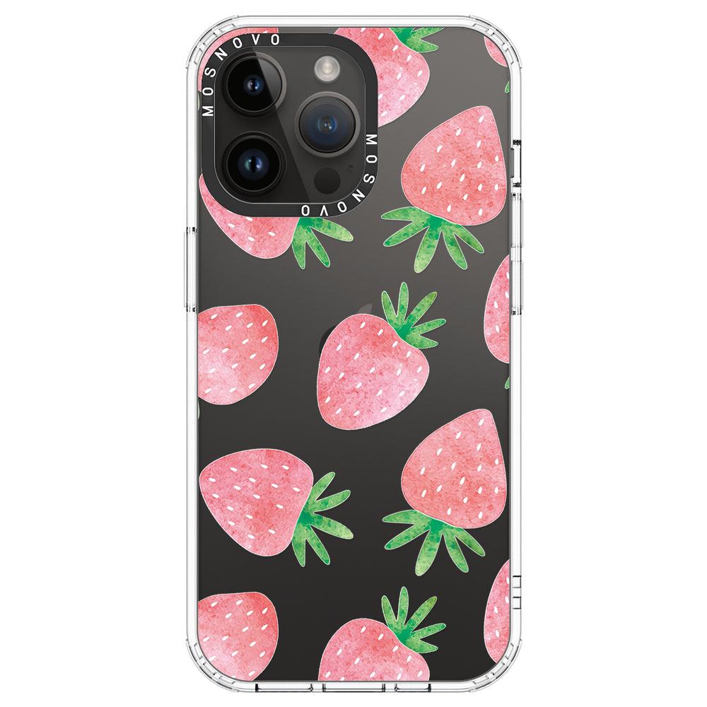 Pastel Strawberry Phone Case - iPhone 14 Pro Max Case - MOSNOVO