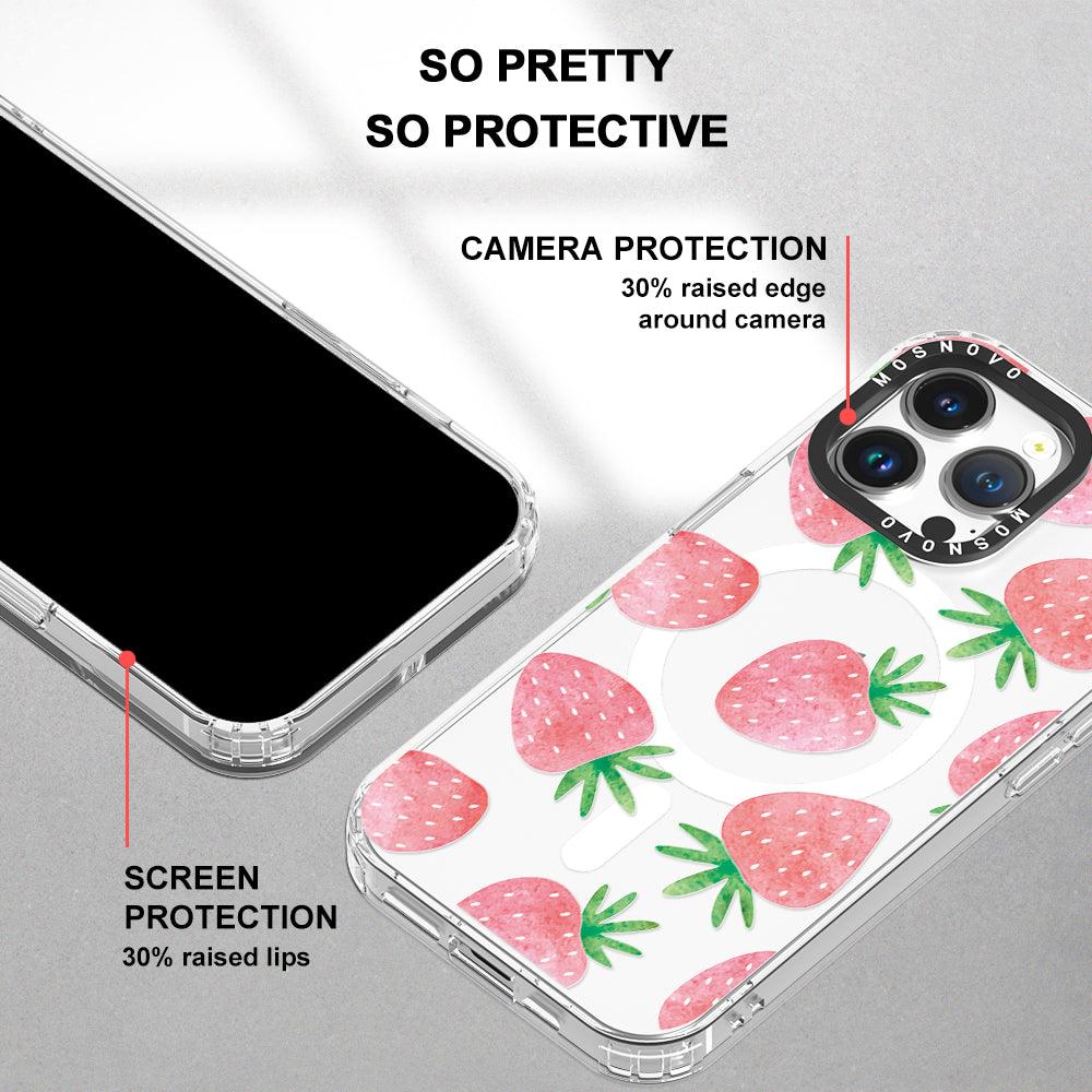 Pastel Strawberry Phone Case - iPhone 14 Pro Max Case - MOSNOVO