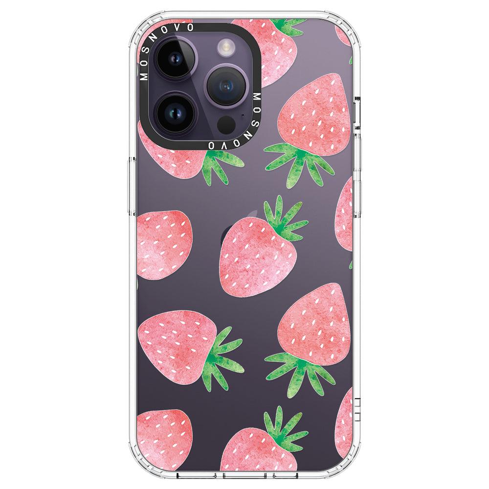 Pastel Strawberry Phone Case - iPhone 14 Pro Max Case - MOSNOVO