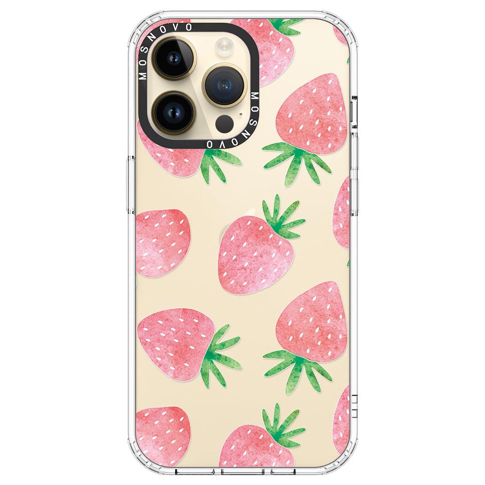 Pastel Strawberry Phone Case - iPhone 14 Pro Max Case - MOSNOVO