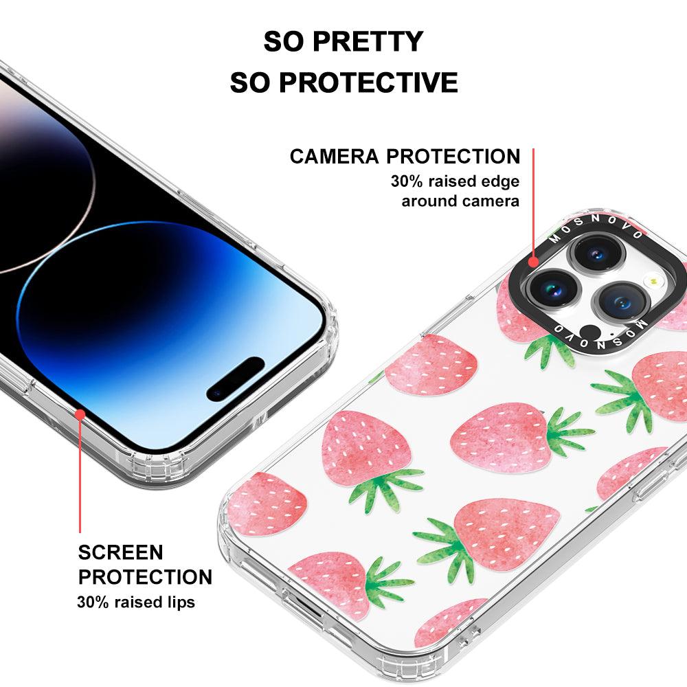 Pastel Strawberry Phone Case - iPhone 14 Pro Max Case - MOSNOVO