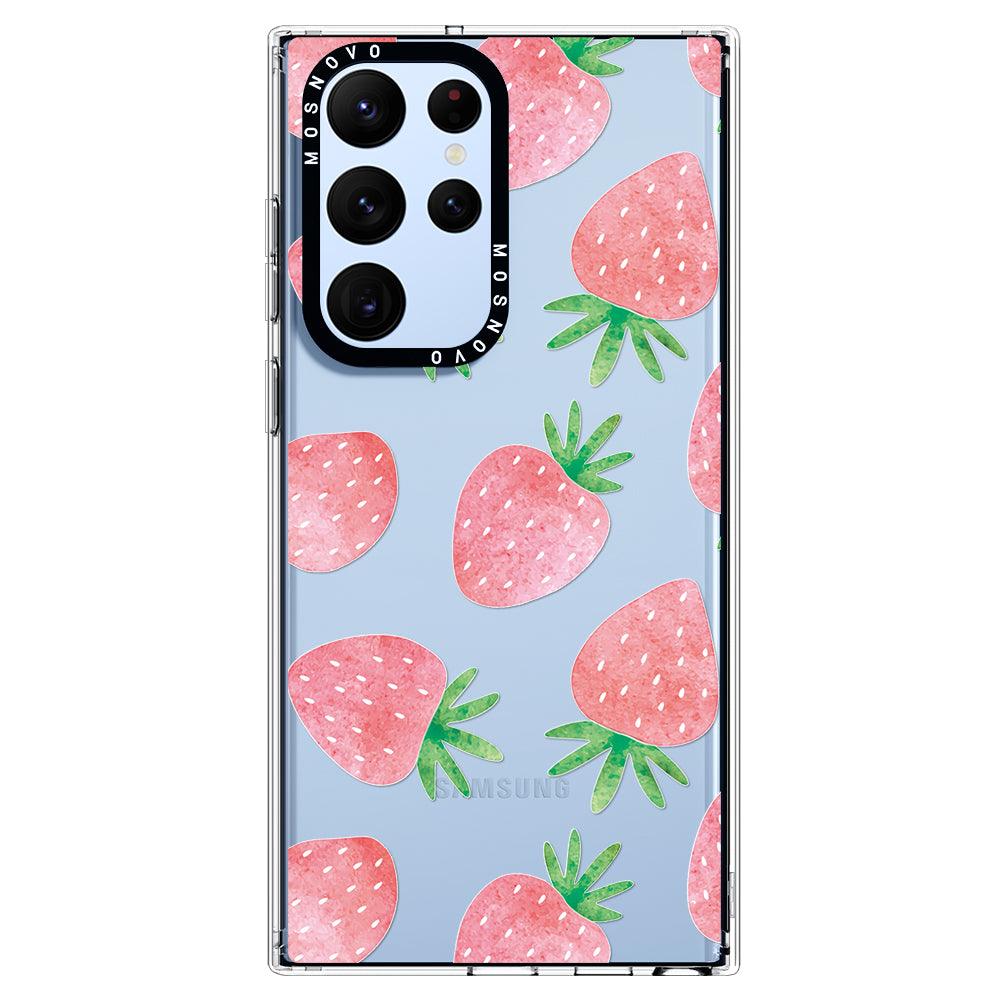 Pastel Strawberry Phone Case - Samsung Galaxy S22 Ultra Case - MOSNOVO