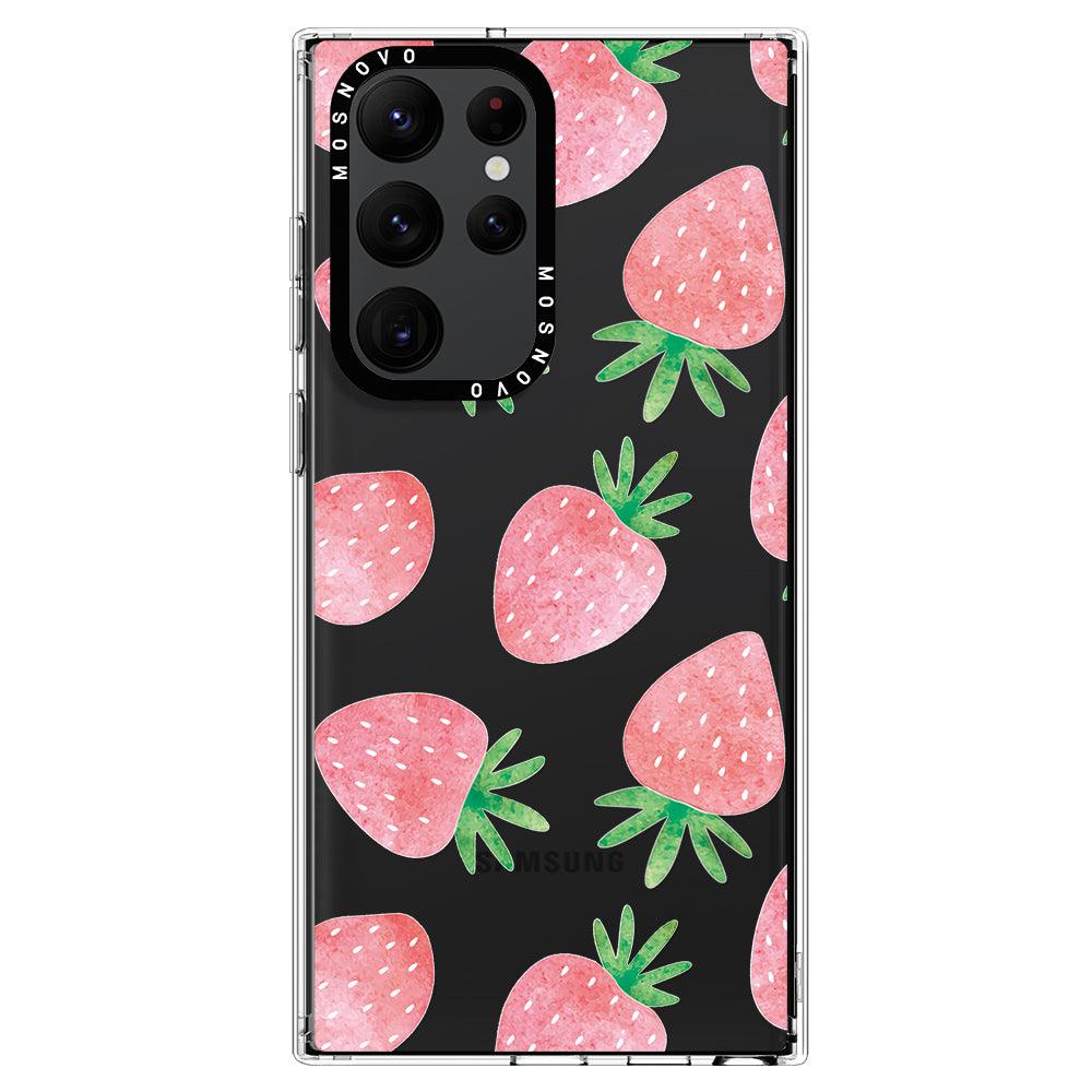 Pastel Strawberry Phone Case - Samsung Galaxy S22 Ultra Case - MOSNOVO