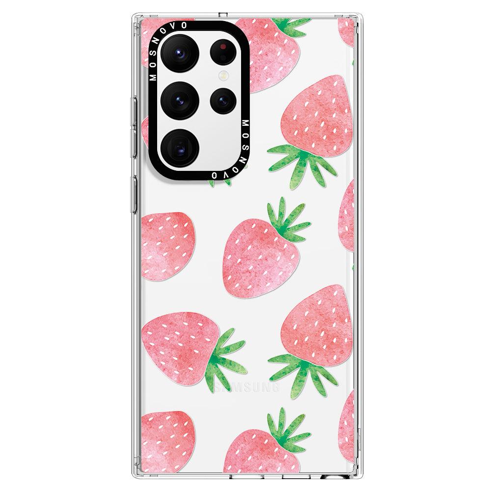 Pastel Strawberry Phone Case - Samsung Galaxy S22 Ultra Case - MOSNOVO