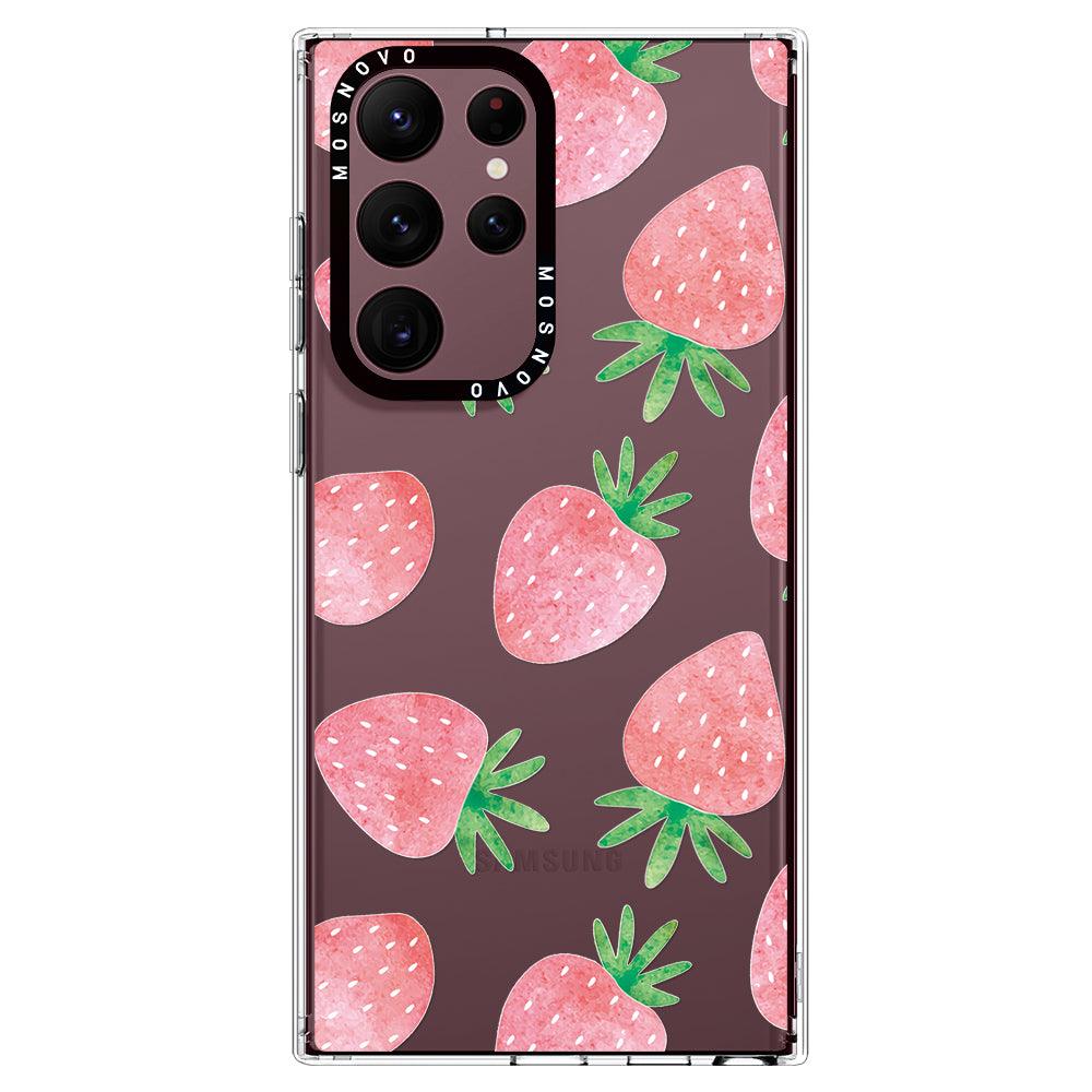 Pastel Strawberry Phone Case - Samsung Galaxy S22 Ultra Case - MOSNOVO