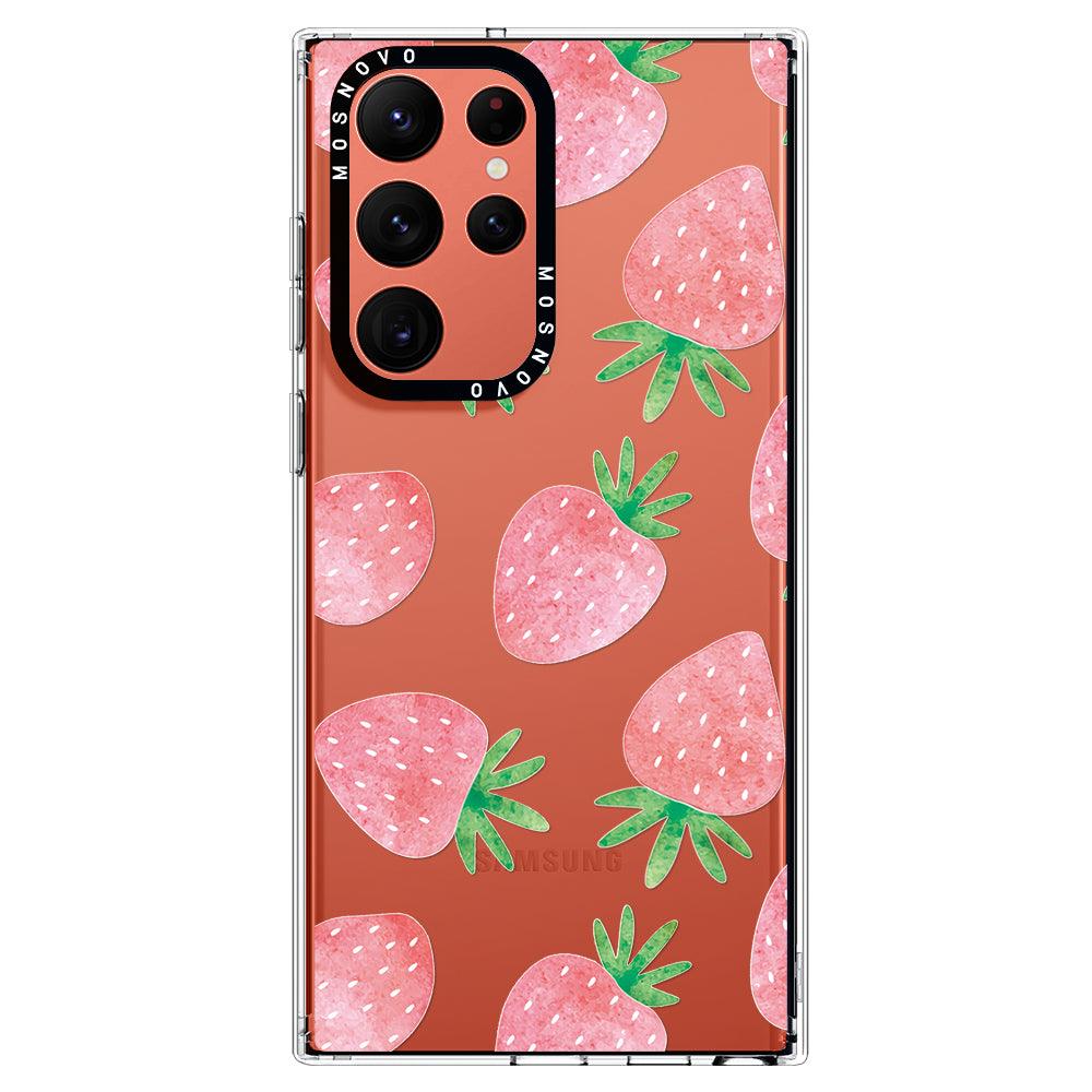 Pastel Strawberry Phone Case - Samsung Galaxy S22 Ultra Case - MOSNOVO