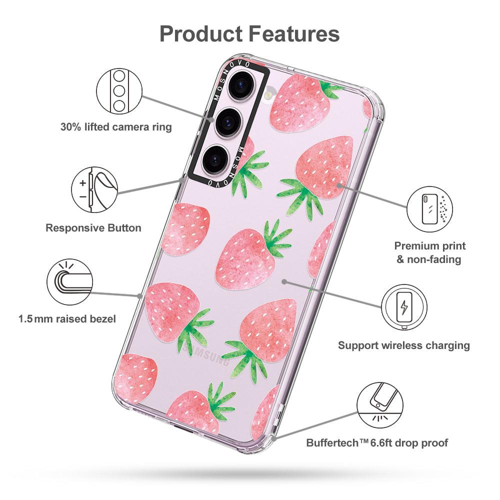 Pastel Strawberry Phone Case - Samsung Galaxy S23 Case - MOSNOVO