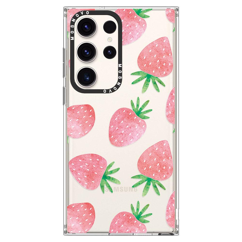 Pastel Strawberry Phone Case - Samsung Galaxy S23 Ultra Case - MOSNOVO