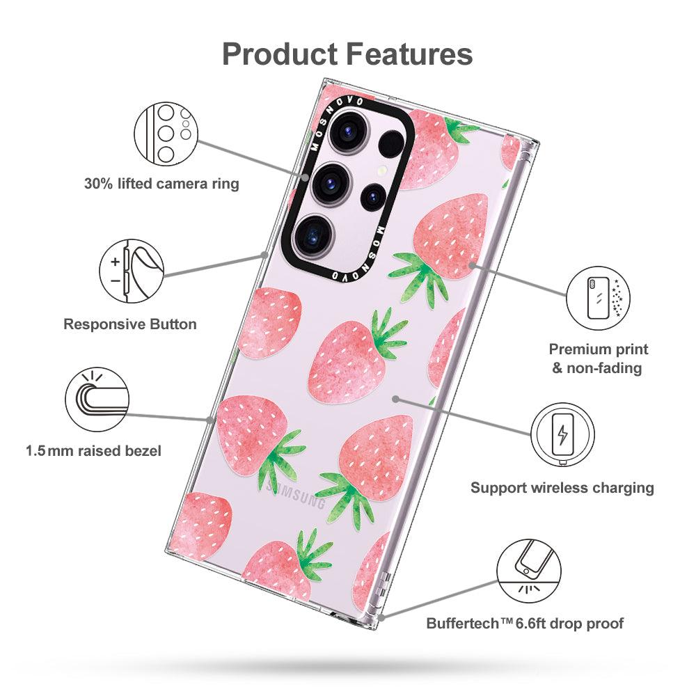 Pastel Strawberry Phone Case - Samsung Galaxy S23 Ultra Case - MOSNOVO