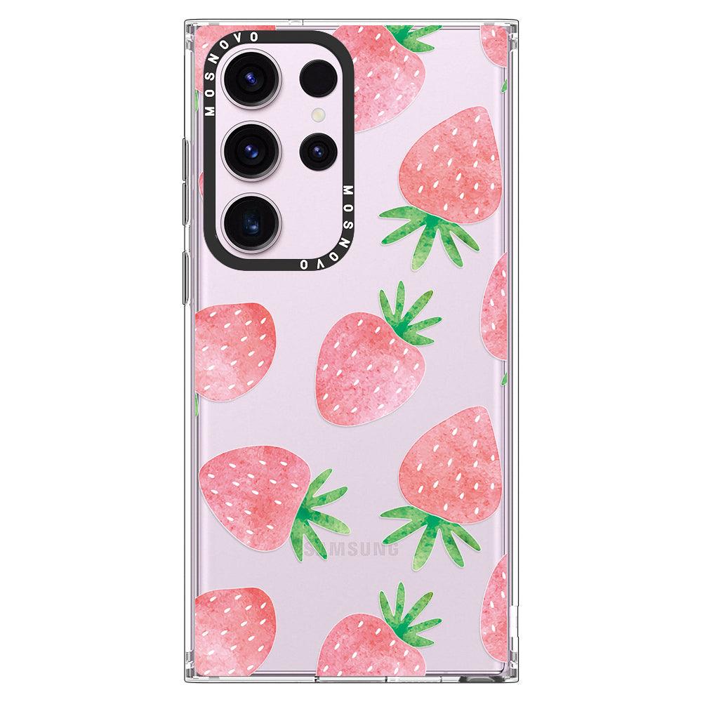 Pastel Strawberry Phone Case - Samsung Galaxy S23 Ultra Case - MOSNOVO