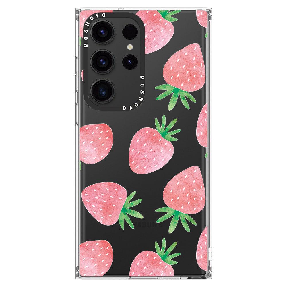 Pastel Strawberry Phone Case - Samsung Galaxy S23 Ultra Case - MOSNOVO