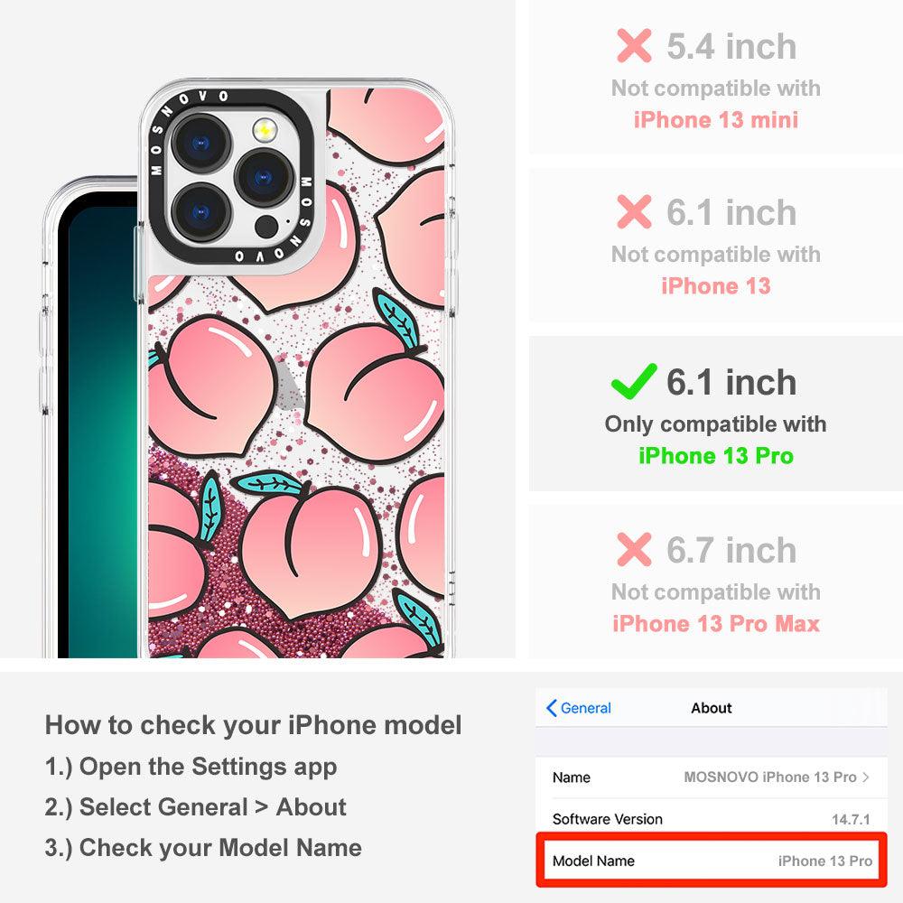 Peach Glitter Phone Case - iPhone 13 Pro Case - MOSNOVO