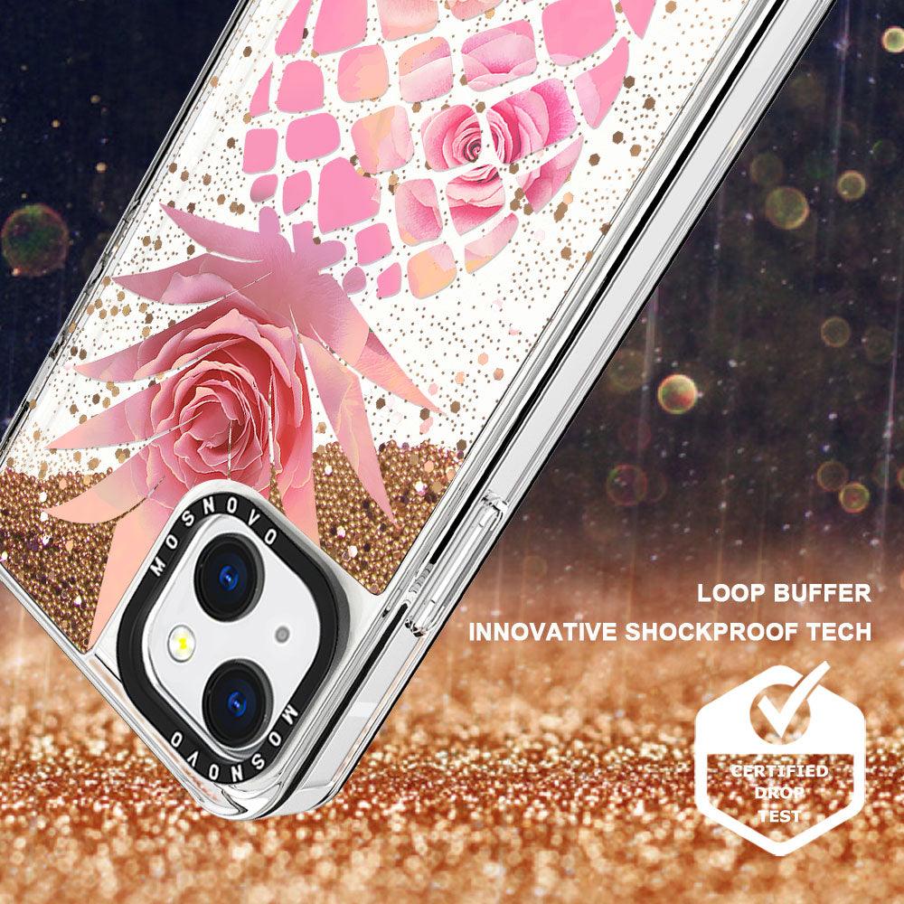 Pineapple Rose Glitter Phone Case - iPhone 13 Case - MOSNOVO